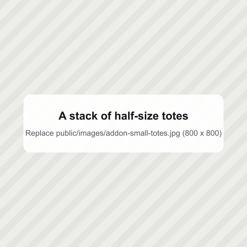 A stack of half-size totes for heavy items